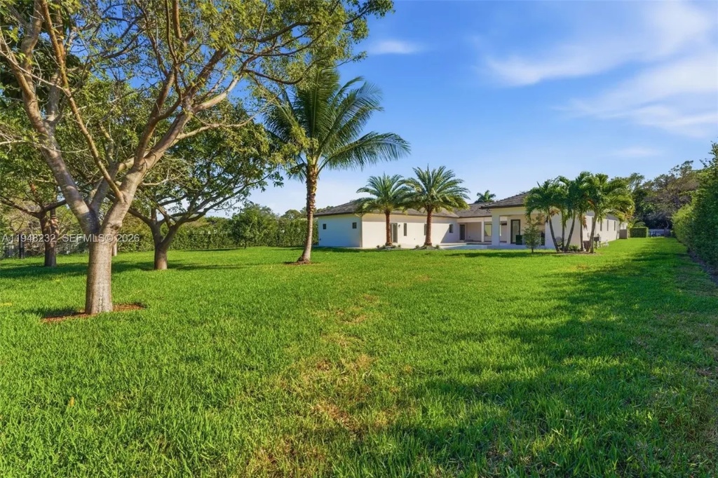 Green lawn and estate exterior